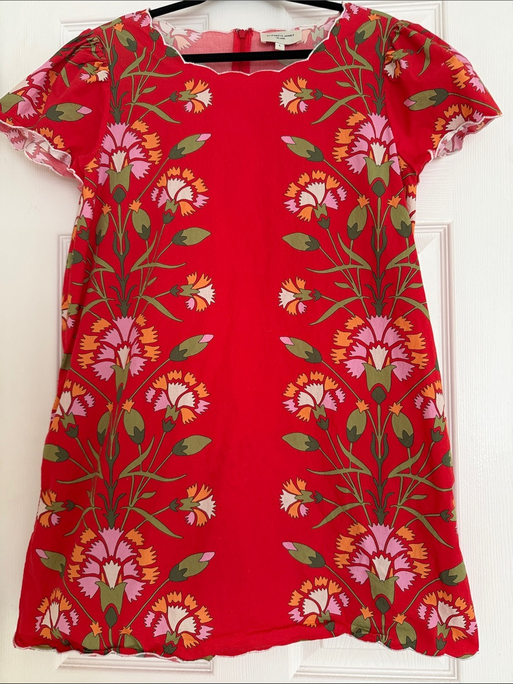 Elizabeth James Reddish-orange floral mini dress
